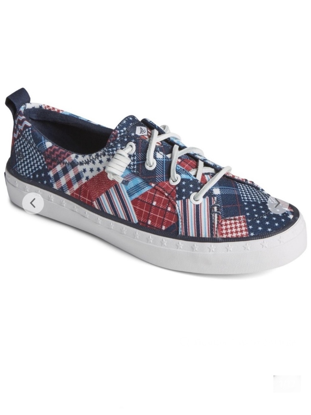Sperry Crest Vibe Topsider Madras Plaid Multi American Flag Sneaker Size 10